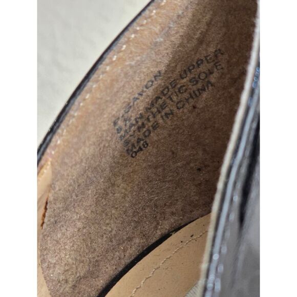 Steve Madden Heels Platform Wedge Black Patent Ikat Chunky Y2K Women's Size 8.5 - Picture 6 of 9